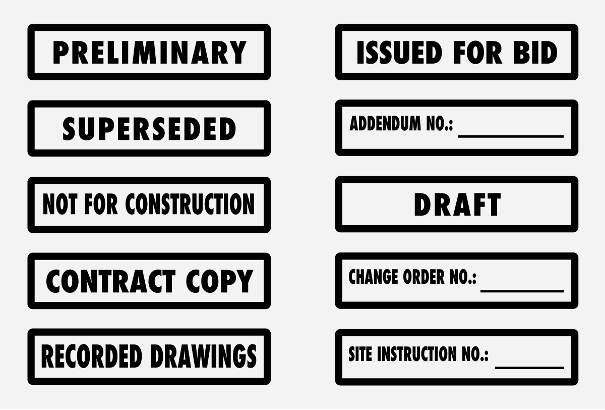 Shop Drawing Review Horizontal Plan & Blueprint Stamp