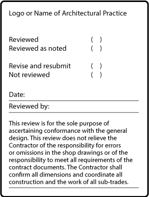 Contractors Shop Drawing Review Stamp