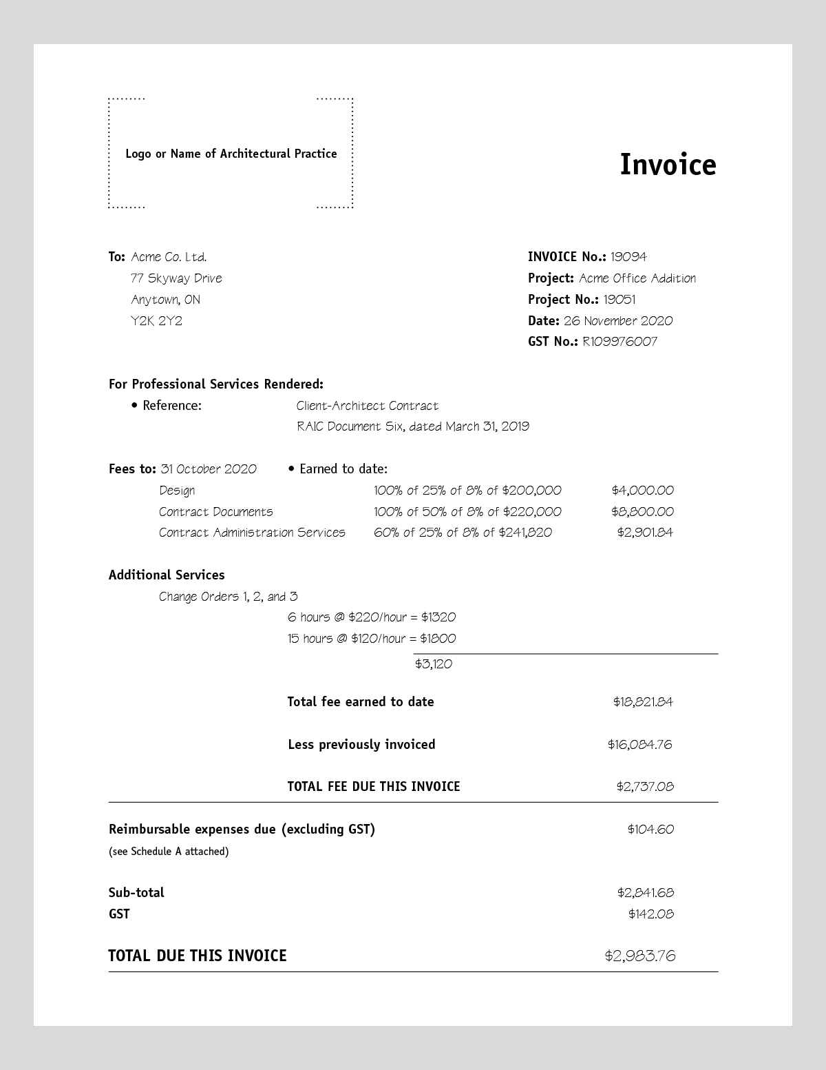 Appendix B – Financial Forms - RAIC