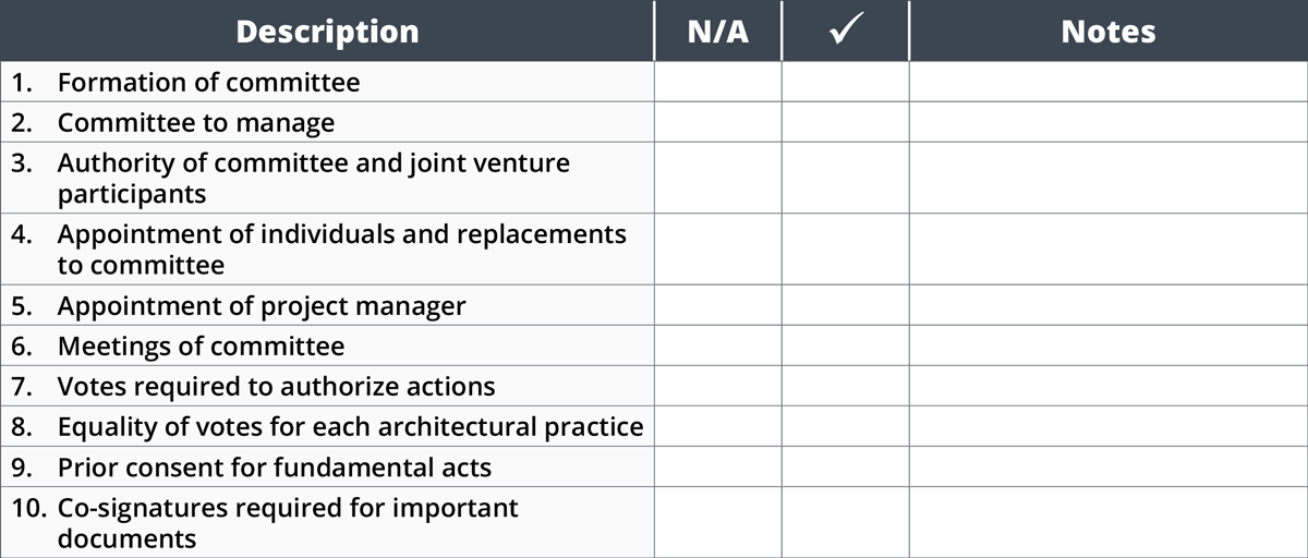 Appendix D – Checklist: Issues to Consider when Preparing a Joint ...